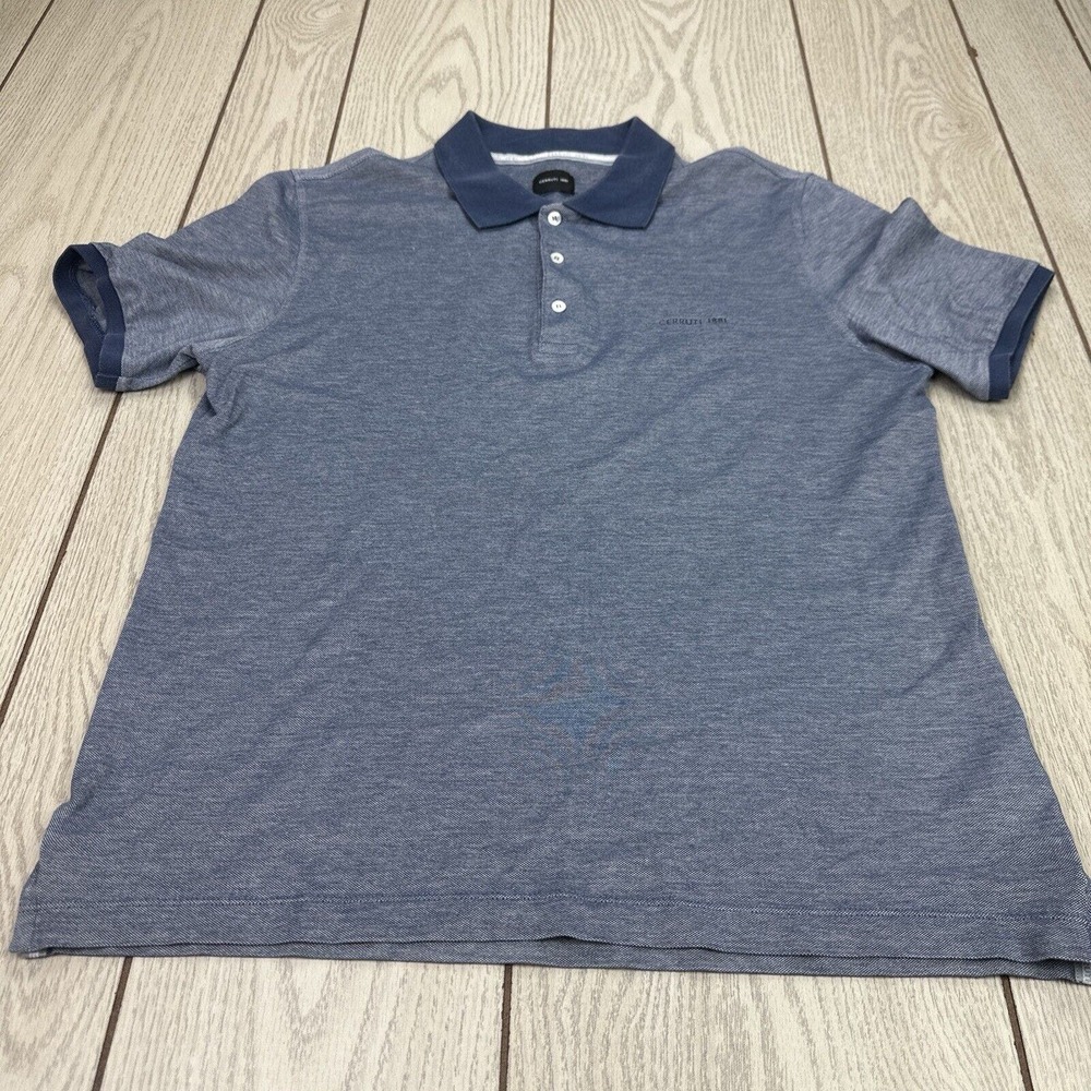 CERRUTI 1881 Mens‎ Polo Shirt 50 Blue Pattern Cotton